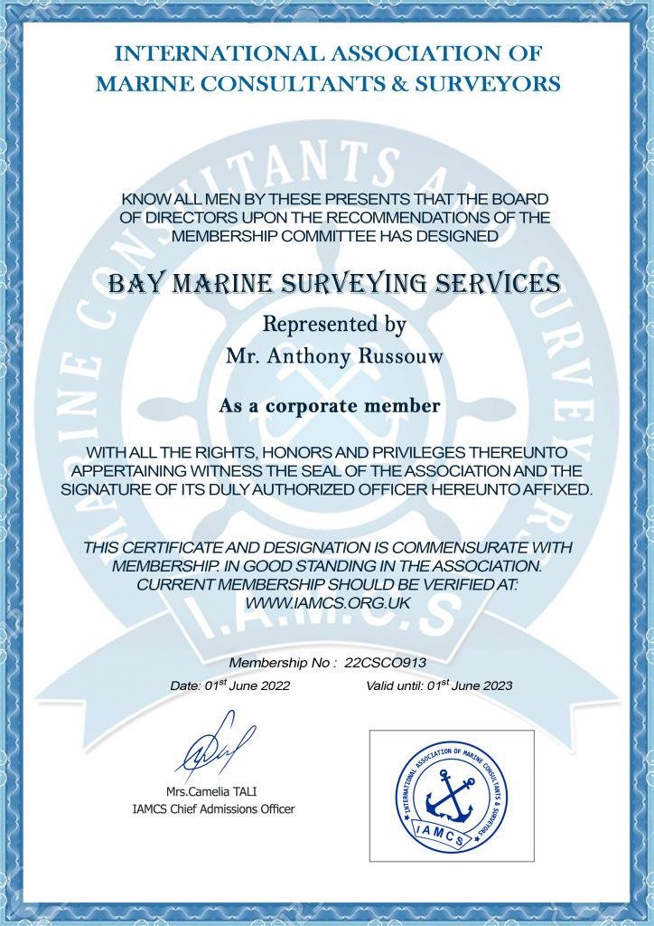 IAMCS certificate - Bay Marine Surveying (002)